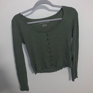 American eagle long sleeve cropped top